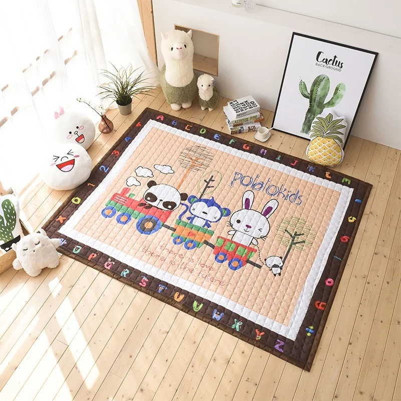 comfortable soft cotton folding baby play game mat creeping mat