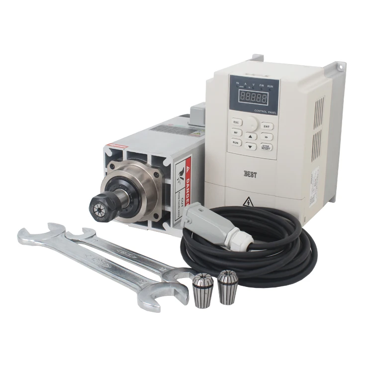 3.5kw 18000rpm 300Hz 4 bearings air cooled spindle with flange