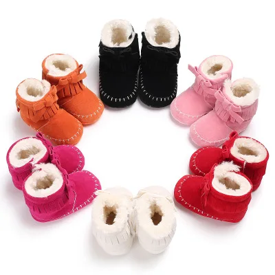 Hao Baby Winter Boy And Girl Tassel Baby Cotton Boots Winter Autumn Soft Bottom Baby Toddler Shoes
