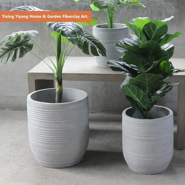 Custom outdoor modern style standing round gardening plant pot