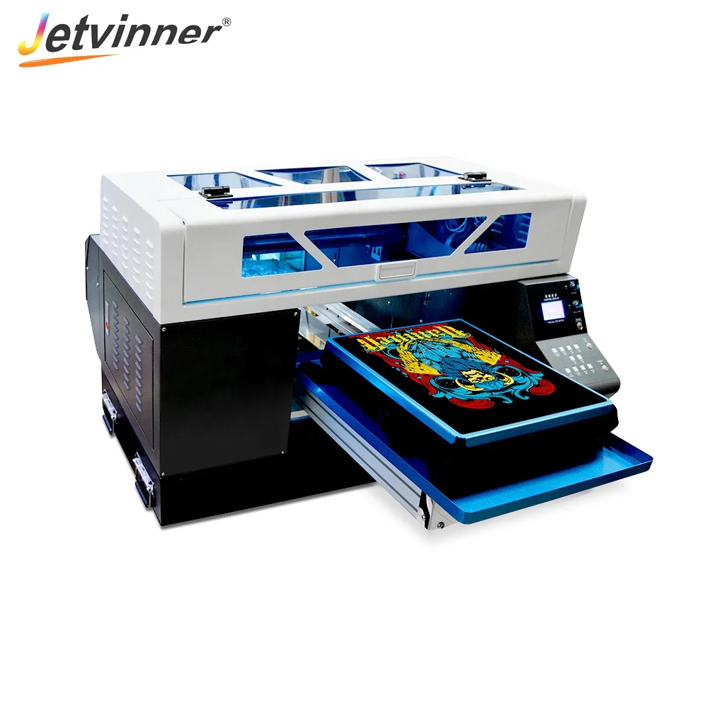 JETVINNER 2022 New Arrival  Automatic DTG4720  Flatbed Printer(130cm*112cm*66cm) T-Shirt Printing for Epson print head 4720*2pcs