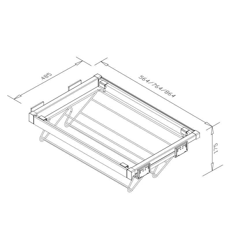 Cloakroom  Accessories Aluminum Frame Telescopic Wardrobe Push-pull Shoe Rack  With Slide Rails