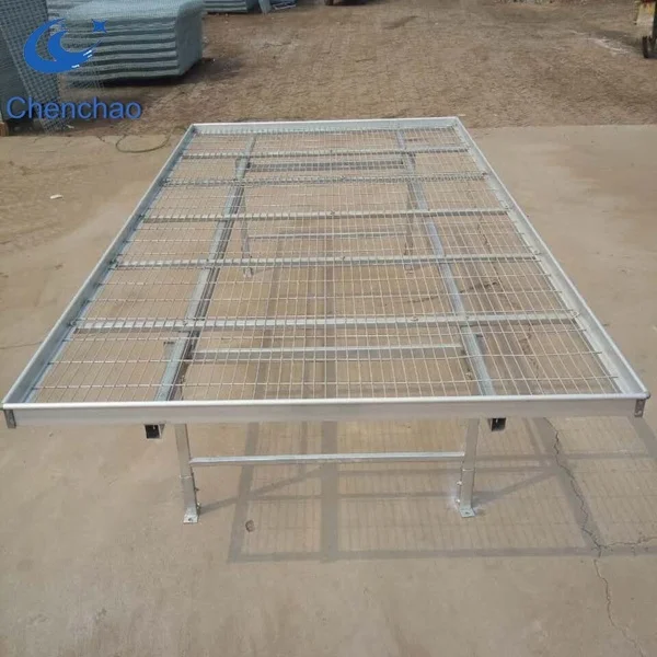 agricultural greenhouse equipment welded mesh movable seedbed table