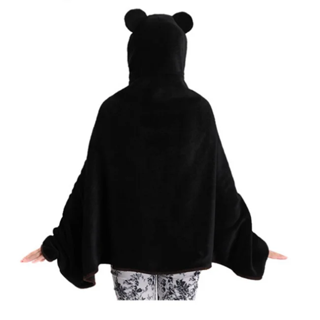 
Kawaii Totoro Shawl Cloak/Lazy Cos Blanket/Cartoon Anime Coral Velvet Plush Cape Blanket 