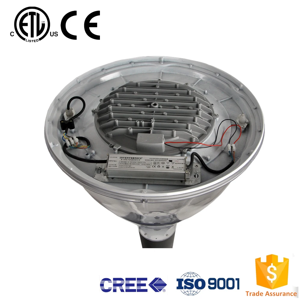 clear diffuser with high luminous quality 5 years warranty china supplier  post top fixture led garden lamp