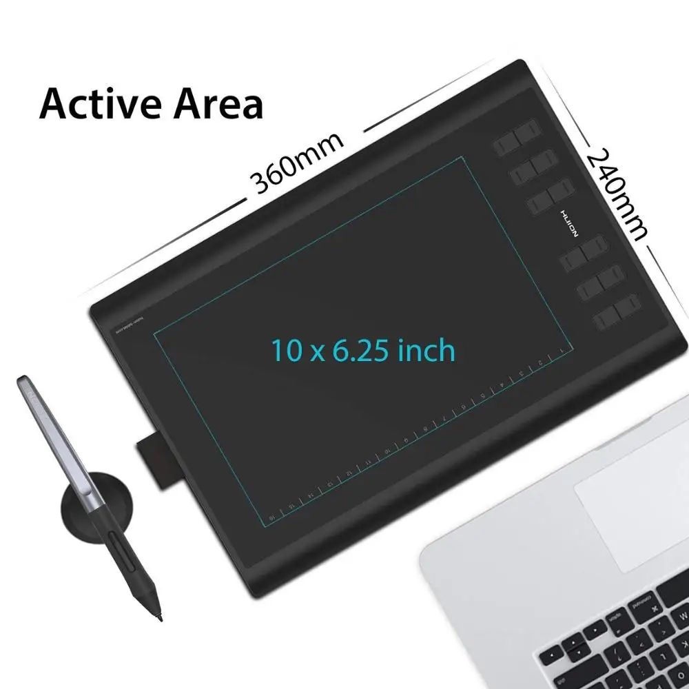 8192 levels upgraded Huion Interactive digital USB Art Drawing Graphic pen Tablet  Graphic Tablet