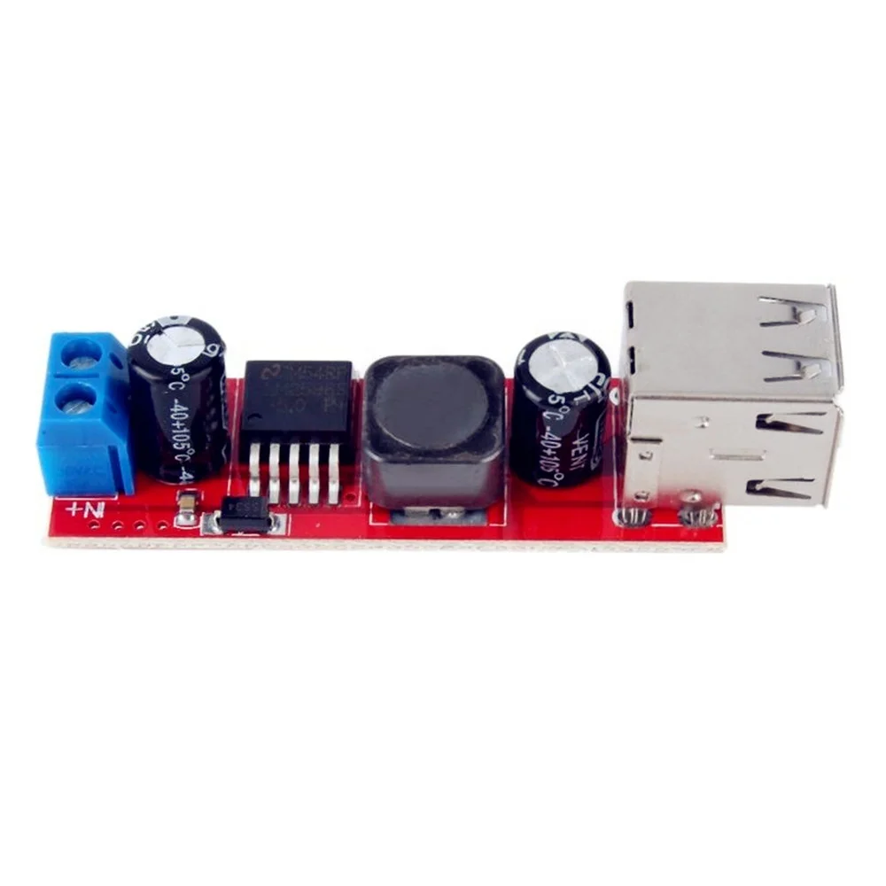 С источником питания от постоянного тока 6V-40V до 5V 3A двойной USB зарядка DC-DC понижающего преобразователя для автомобиля зарядное устройство LM2596 с двумя