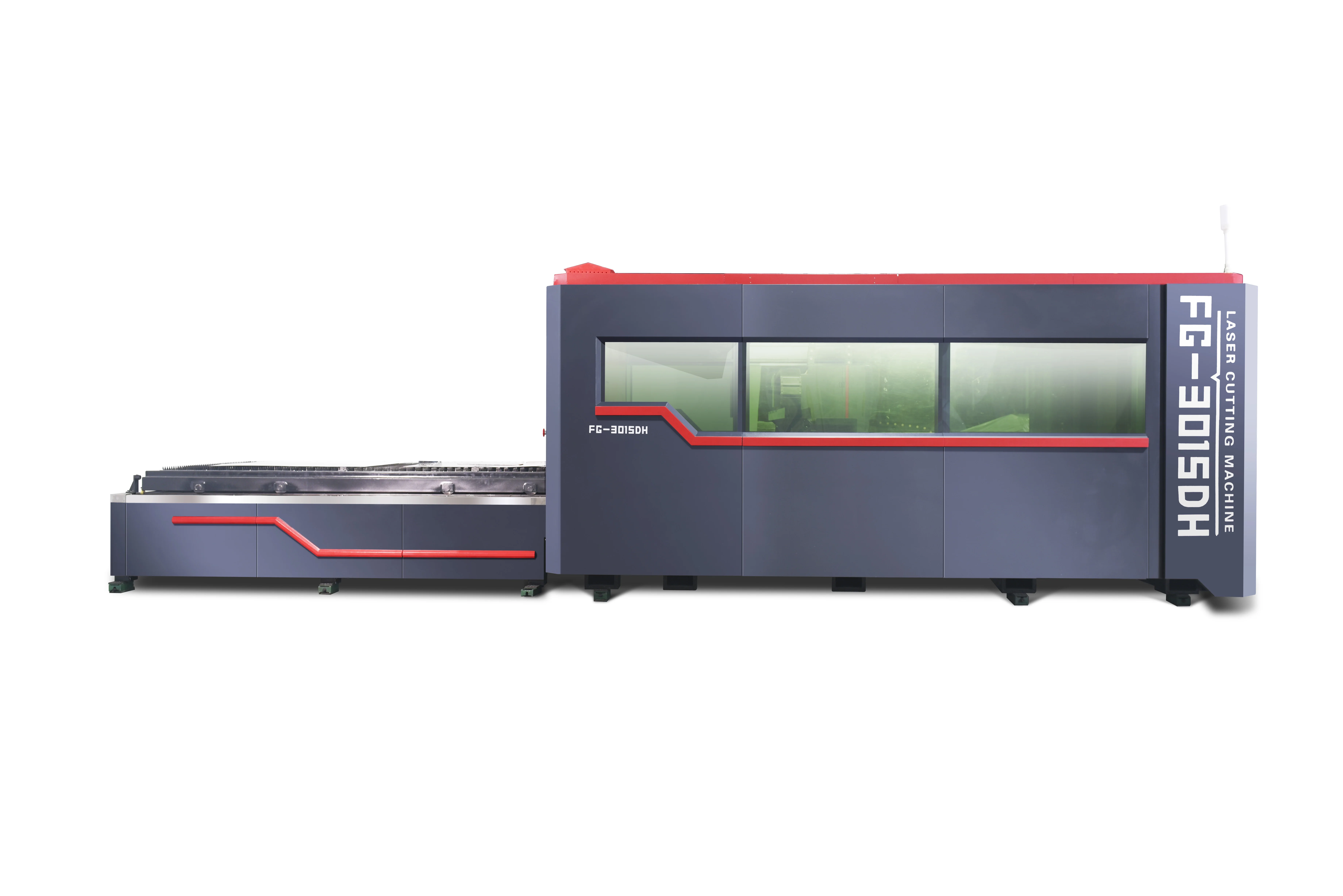 
SUDA FG-3015DH FIBER LASER MACHINE 1500*3000MM 1000W RAYCUS & IPG LASER SOURCE WITH AUTOMATIC EXCHANGE PLATFORM AND BIG COVER 