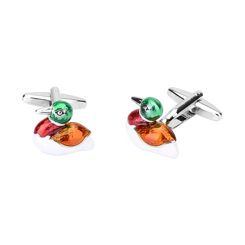 High Quality Enamel Mandarin Duck Love Cufflinks for Mens
