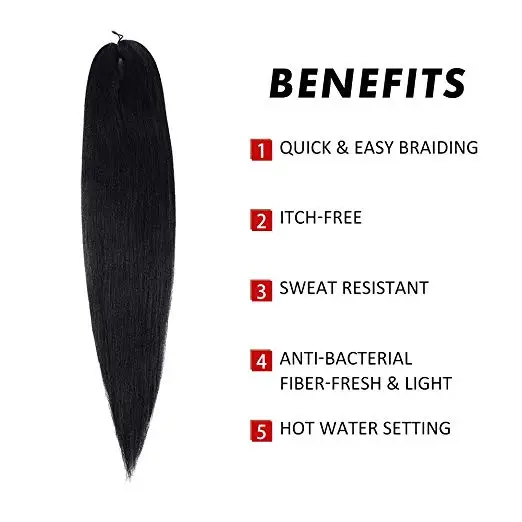 
Pre-stretched Braiding Hair 16~30 inch Professional Free Hot Water Setting Synthetic Braiding Hair Extension 