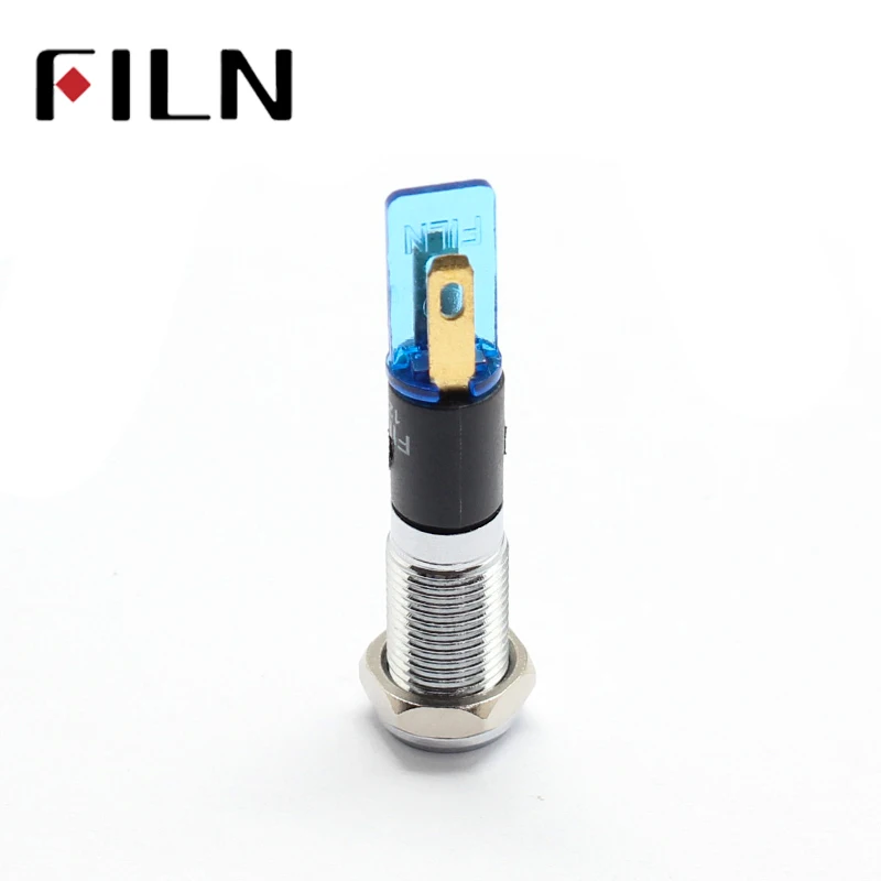 
Waterproof Lamp FILN 12V LED Car Boat LED Warning Dashboard Signal Lights Instrument Pilot light 220V 8mm 