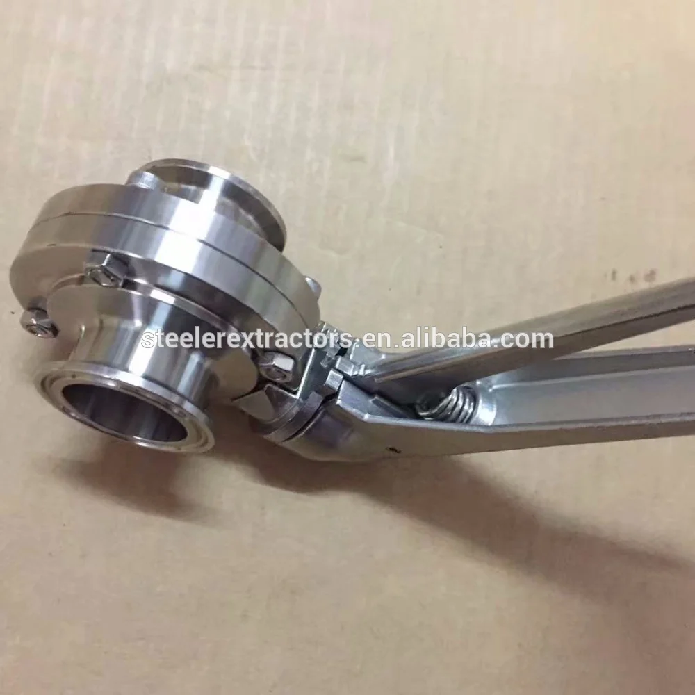 Санитарный трилампа SS304/SS316L/клапан-бабочка с наружной резьбой триггером SS304 Multupositon