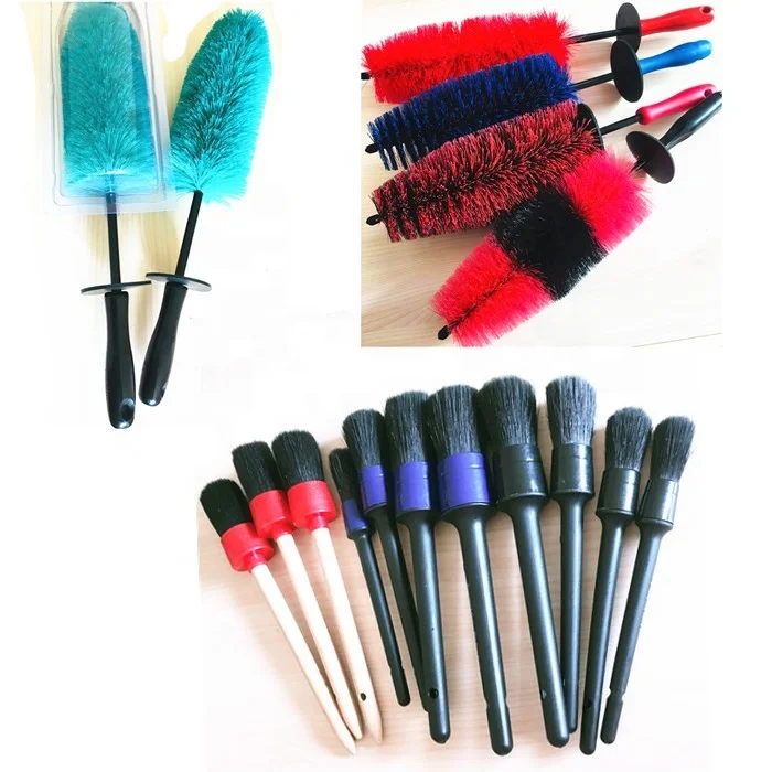 high quality car wheel rims clean brush with new design x pp bristles for auto vehicle detailing washing tool
