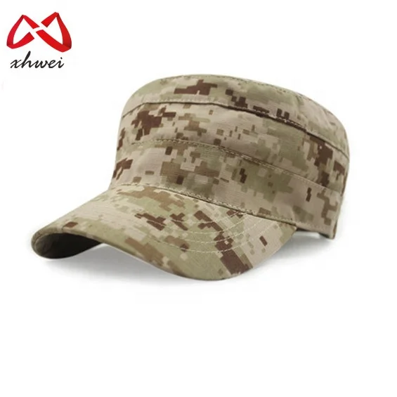 High Quality Cheap Camo hats Fashion 100%cotton flat-top hat wholesale custom outdoor sports camouflage caps and hats
