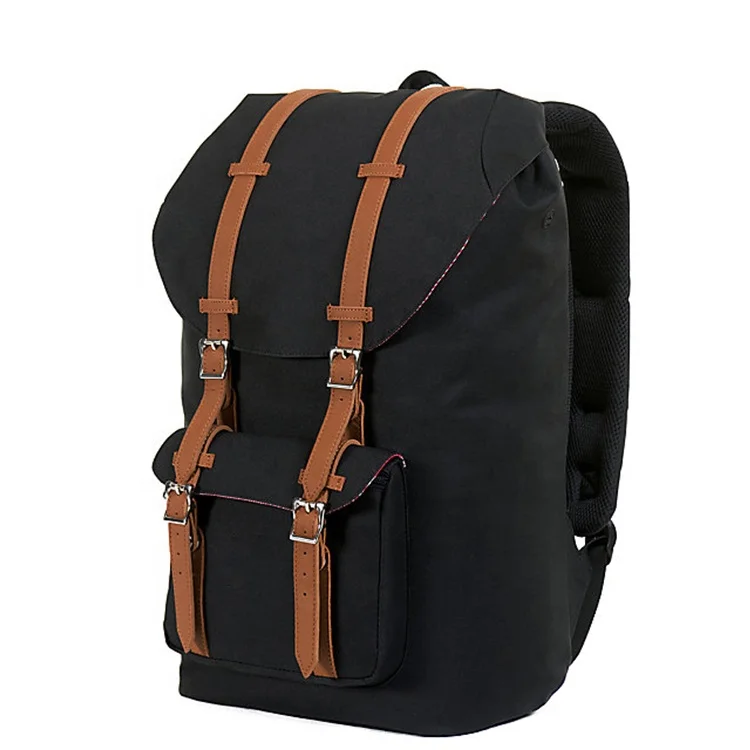 
2020 New Arrival Little America Black 25L Leisure Canvas Laptop Backpack 
