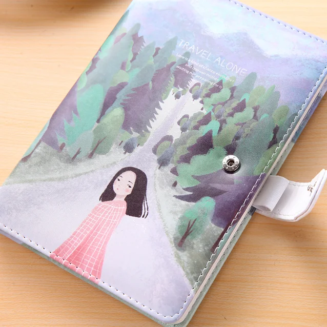 Wholesale Travel Alone Drawing Leather Cover Dairy Book