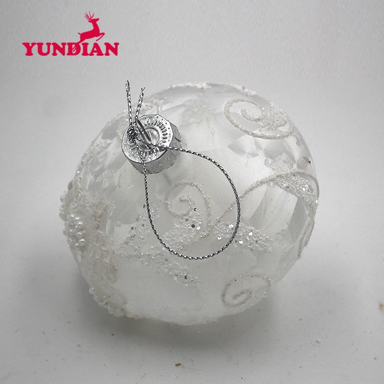 Wholesale Elegant Decorative Christmas Ornament Onion Shape White Frosted Hanging Glass Bauble Ball For Xmas Tree Wedding Party