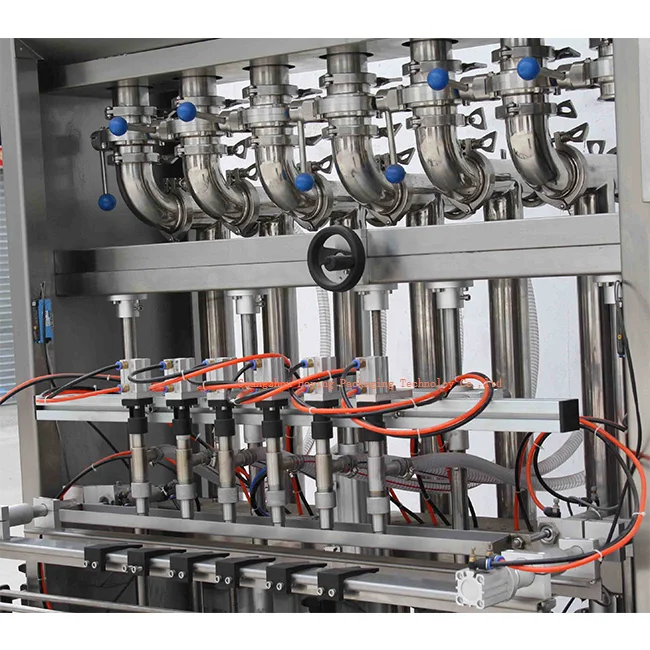 Automatic servo motor 4 head piston filler with large hopper