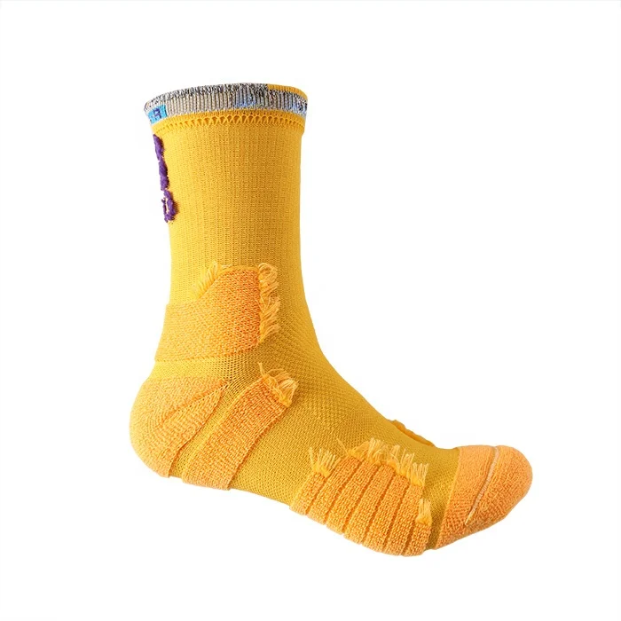 Wholesale custom top quality combed cotton basketball socks