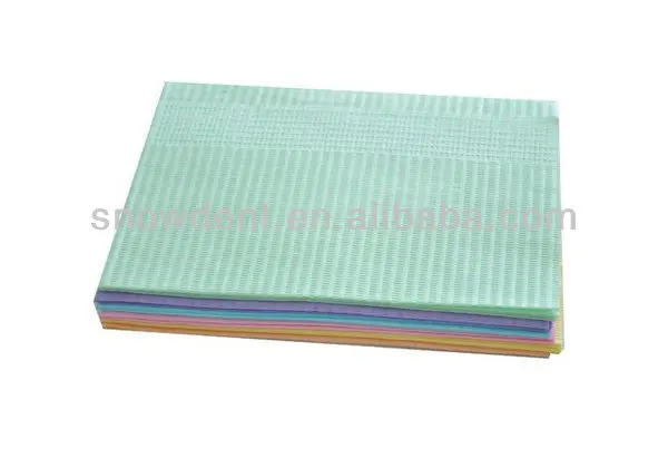 Disposable PE+Tissue Dental bibs with tie on in different size/color