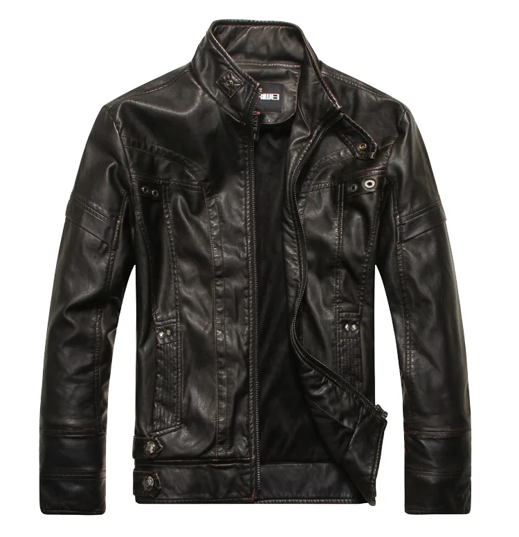 
Mens Leather Jackets High Quality Classic Motorcycle Bike Cowboy Jacket Male Plus Velvet Thick Coats Brand Clothing 