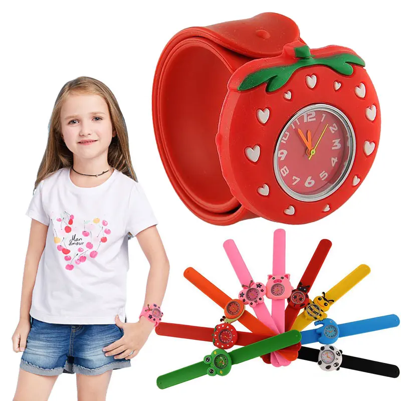 Симпатичные гибкие детские наручные часы, Детские Силиконовые наручные часы с 3d-изображением животных