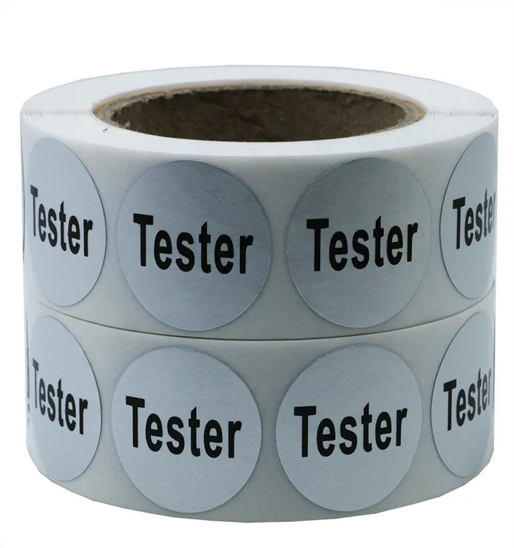 Hybsk Metallic Gold Cosmetic Tester Labels 20mm Round Total 500 Per Roll (1 Roll)