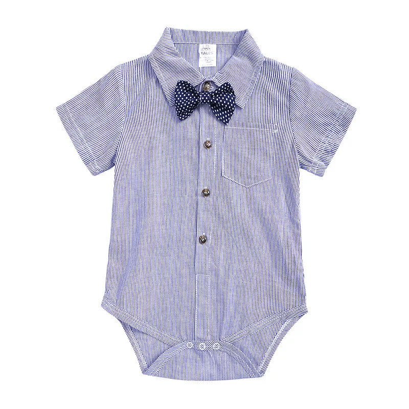 
Baby Boy Clothing Set 2019 New Summer Infant Boys Clothes Tie Shirts Rompers + Overalls 2PCS Outfit Sets Bebes Gentlemen Suit 