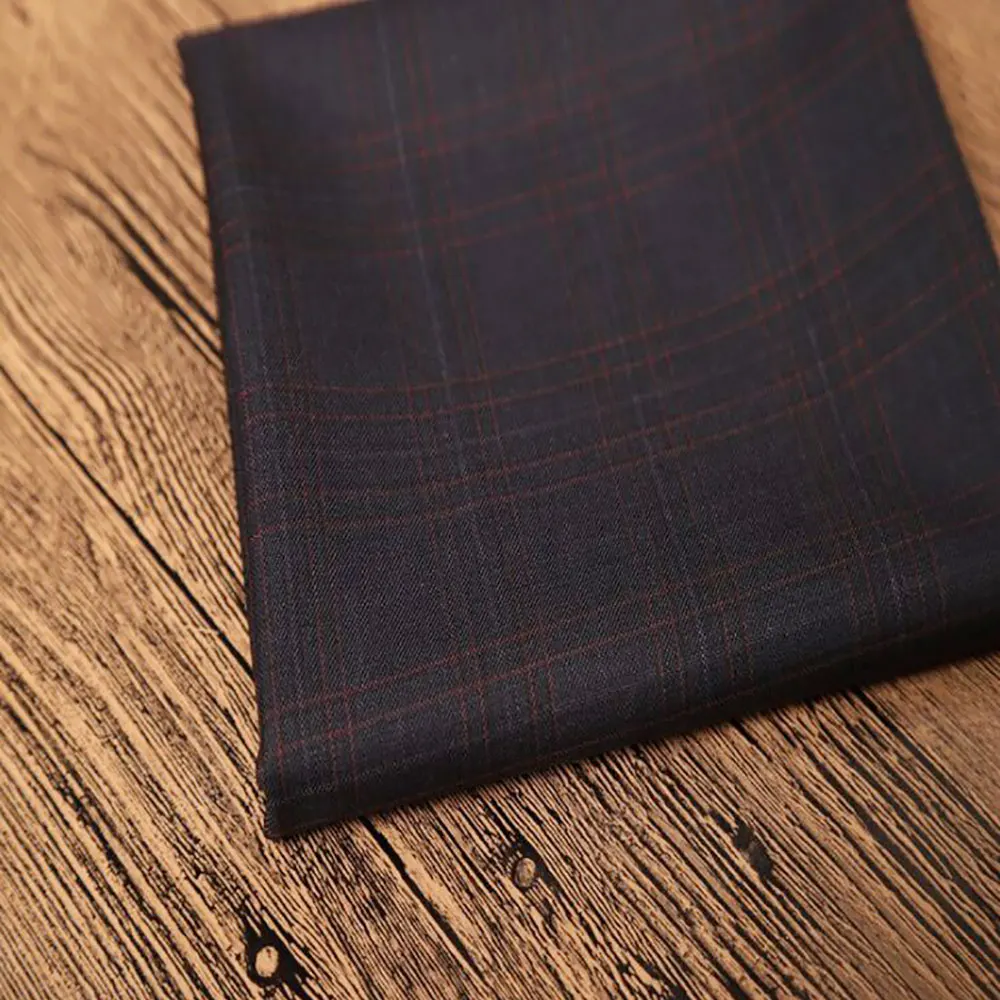 High quality wholesale houndstooth design wool rayon suiting fabric