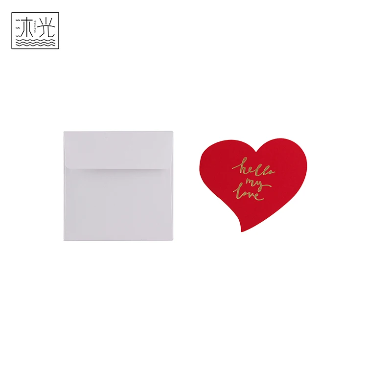 
New Types Small Size Gold Foil Valentines Day Gift Love Heart Greeting Cards 