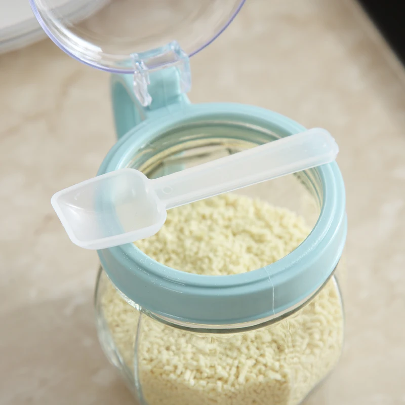 350ml 2 pcs salt pepper storage plastic spice box seasoning container glass cruet set