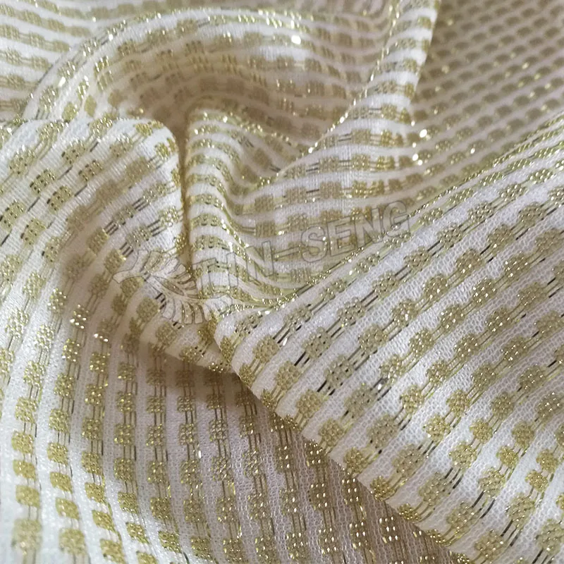 Трикотажная ткань из золотой металлической пряжи, блестящая люрексная ткань для мужского модного костюма