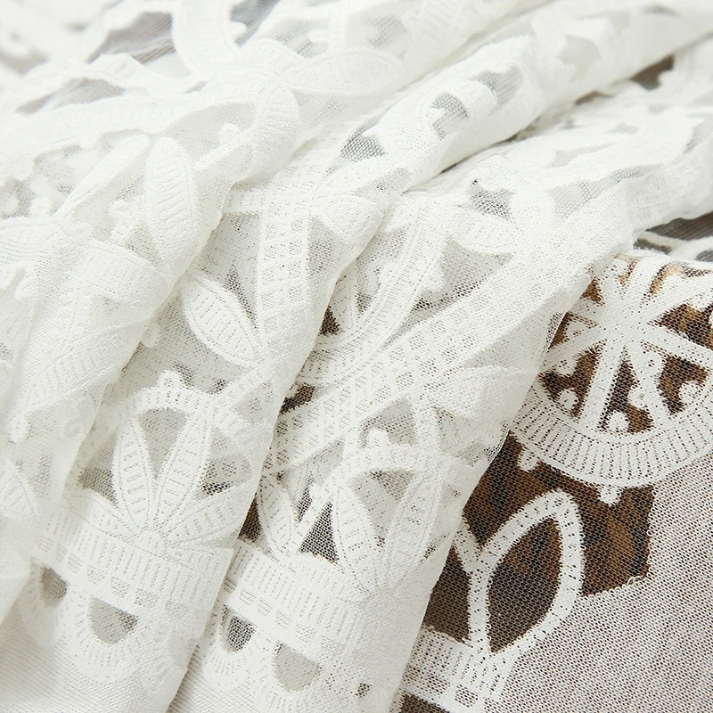 
Chinese factory custom hot white breathable transparent burnt fabric for clothing 