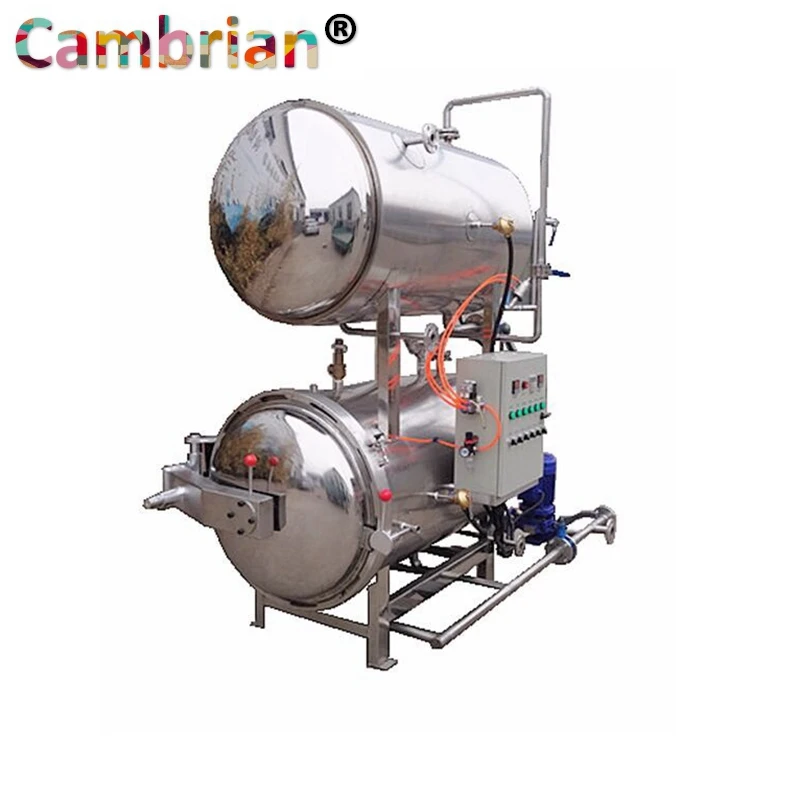 Water immersion Industrial Food Processing Small glass retort jar sterilizer machine