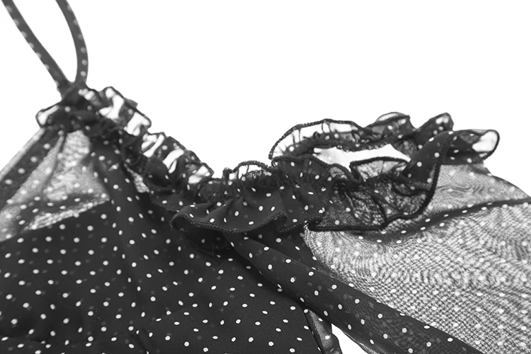 Lolita Style Women Clothing Chiffon Summer Dot Ankle-length Off Shoulder Polka Dot Dresses