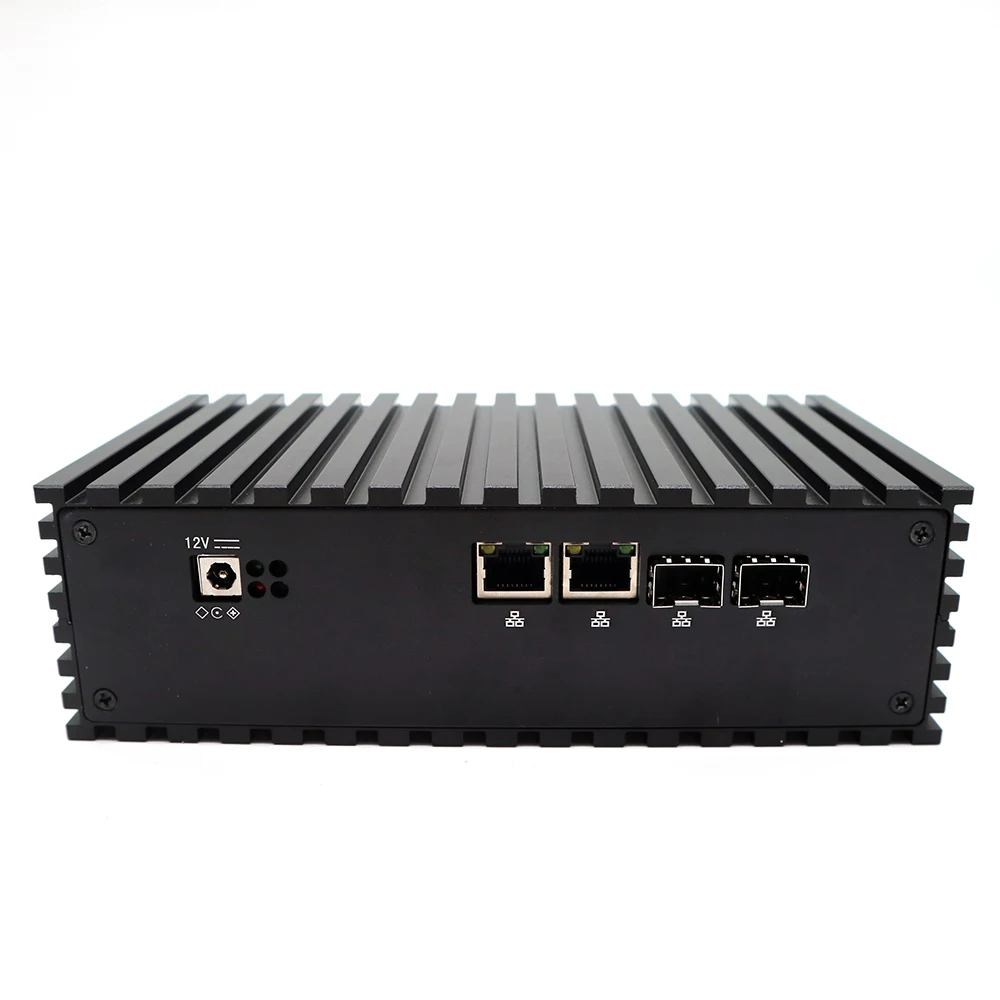 x86 fanless linux mini pc server router intel multi lan sfp industrial pfsense firewall barebone