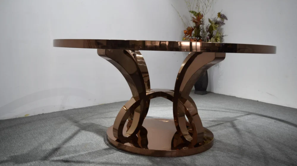 
black top glass gold round dining table for home furniture. 