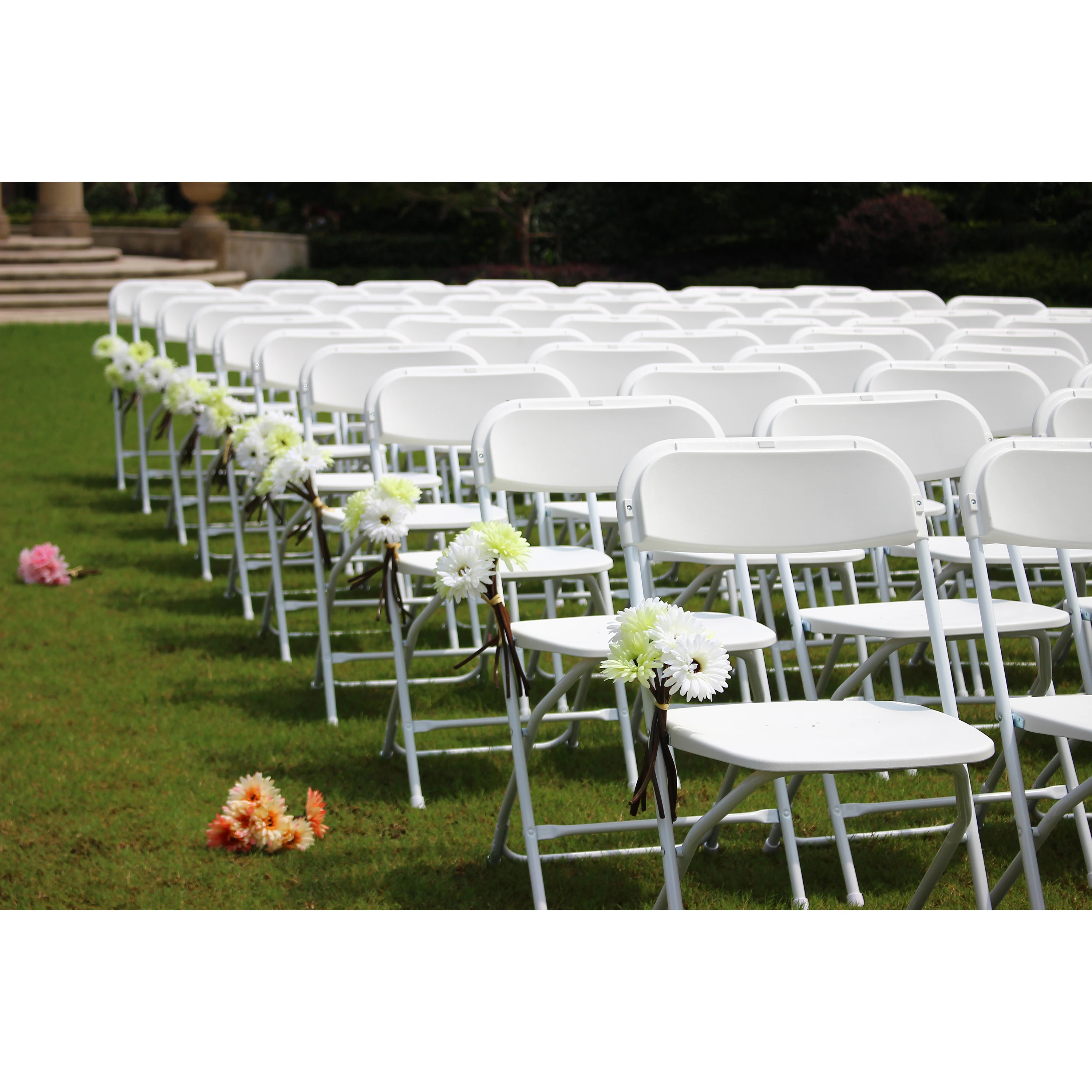 Factory direct White Stacking Plastic Folding Chair for Wedding Party