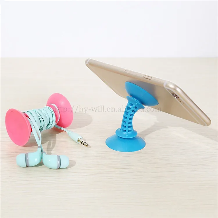 Custom Universal Silicone Grip Stand Hand Headphone Earphone Organizer Cable Winders accessories