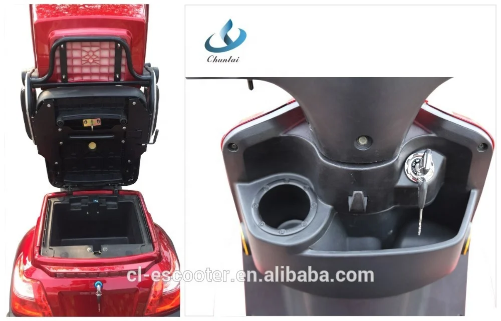 
2019 Top Seller 1000W 4 wheel electric scooter with roof and portable battery for old people 