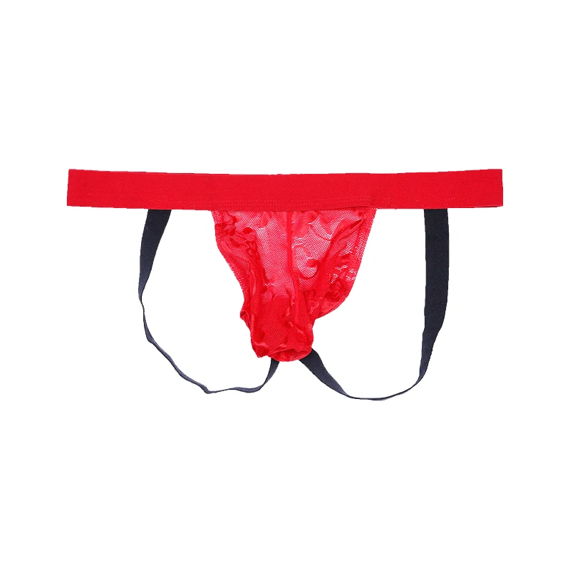 Men Sexy Lace Sissy Pouch T-Back Bikini Thong Briefs Jockstrap G-String