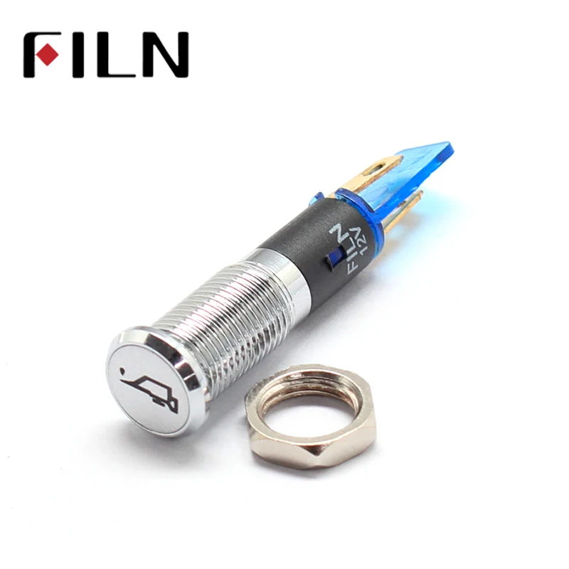 
Waterproof Lamp FILN 12V LED Car Boat LED Warning Dashboard Signal Lights Instrument Pilot light 220V 8mm 