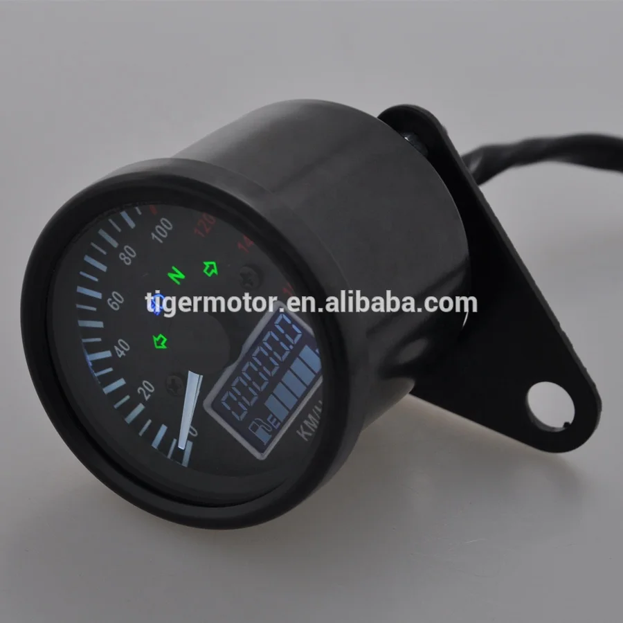 Universal Motorcycle LCD Digital 12000RPM Tachometer Speedometer Odometer Black Factory Direct Sales