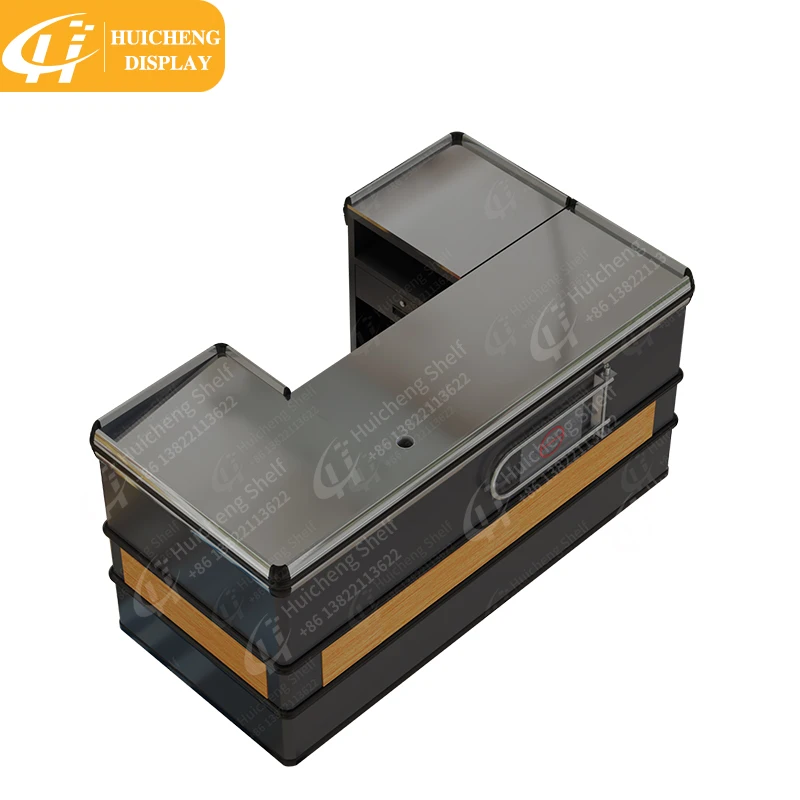 Supermarket Design Retail Cash Register Table Checkout Counter Cashier Desk cash register desk with display