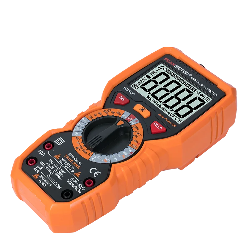 Peakmeter PM19C China manufacturer Frequency Measurement Electrical Multi Tester Dc Current manual range professional Multimeter