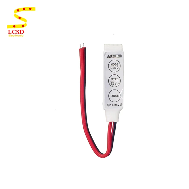Мини-контроллер для светодиодных лент RGB, 3 клавиши, 12 В, 24 В, 6 А