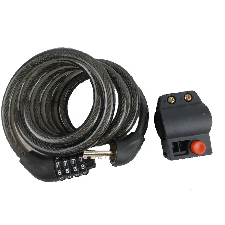 4 Numbers Combination Cable Lock High Level Anti-thief Bike Cable Lock for Bicycle for Bike Bicycle Lock with Bracket