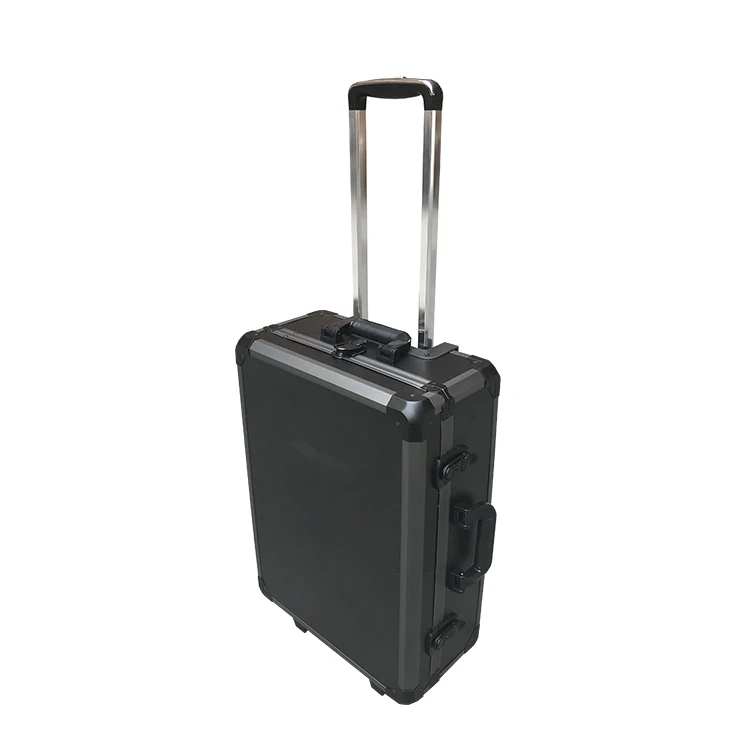 custom hight quality portable metal attache aluminium alloy tool trolley case box with wheels