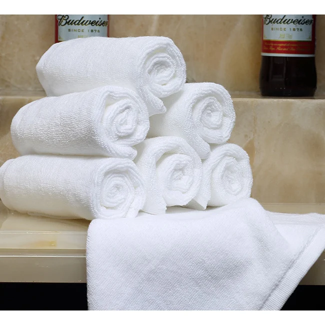 Printed small 100% cotton rectangular face towel disposable socks eco friendly luxury white face hand towels for bathroom