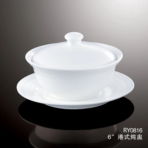 
Factory direct wholesale hotel soup bowl large white porcelain ceramic tureen 